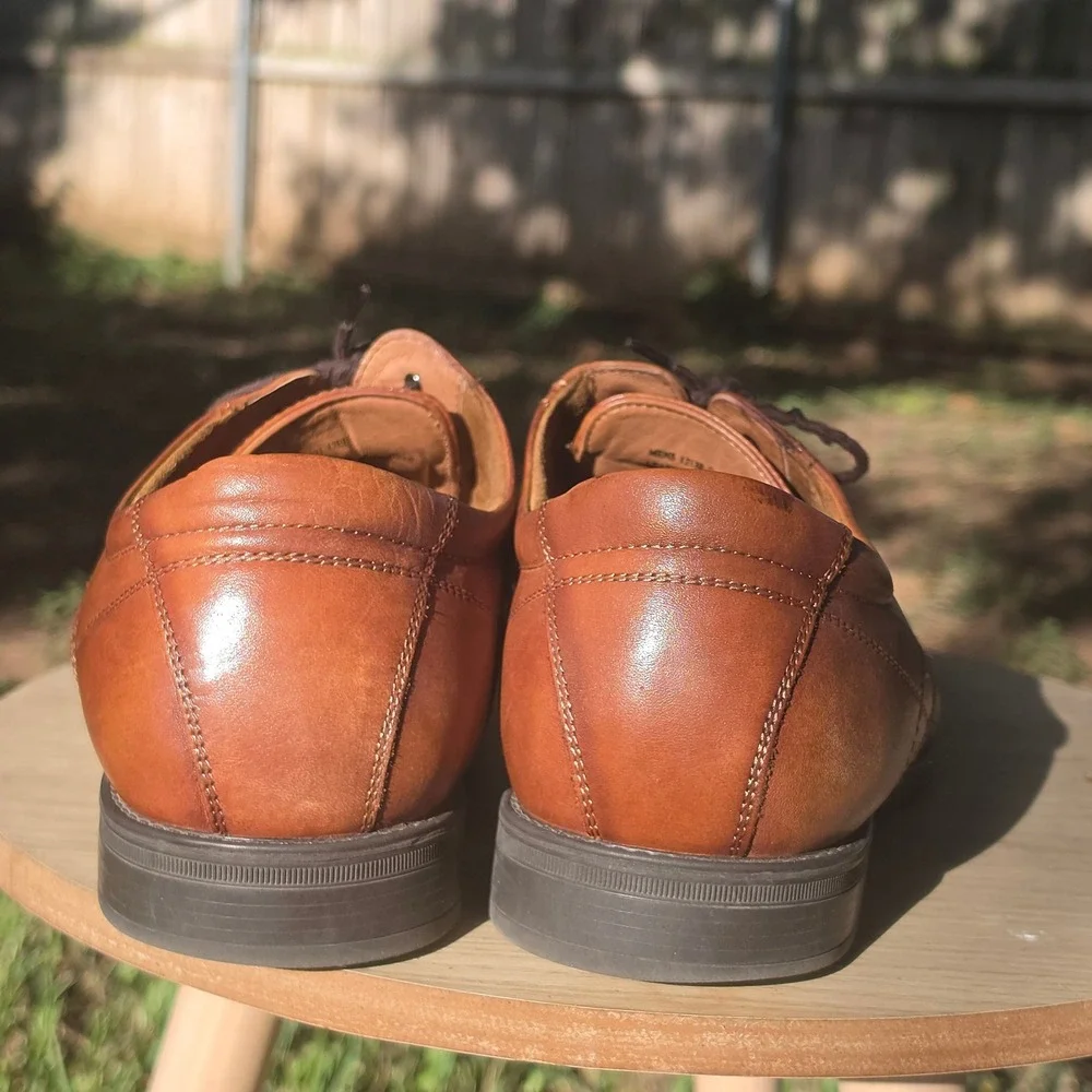 Florsheim Mens Cognac Brown Leather Cap Toe Oxford Comforttech Shoes sz 13EEE